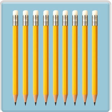 Pencils and school writing supplies